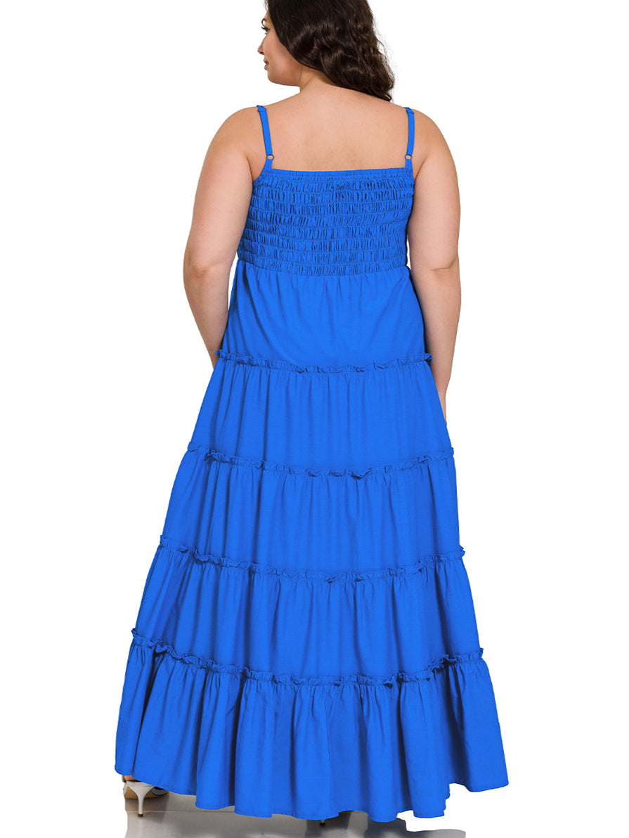 Alora Plus Size Maxi Dress in Ocean Blue