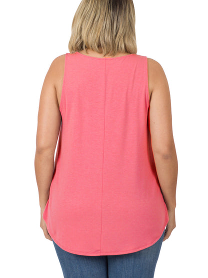 Claudia Perfect Plus Size Tank in Desert Rose