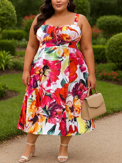 Raina Plus Size Floral Print Dress