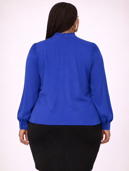 Ramona Ruffle Plus Size Blouse, plus size top, alternate view