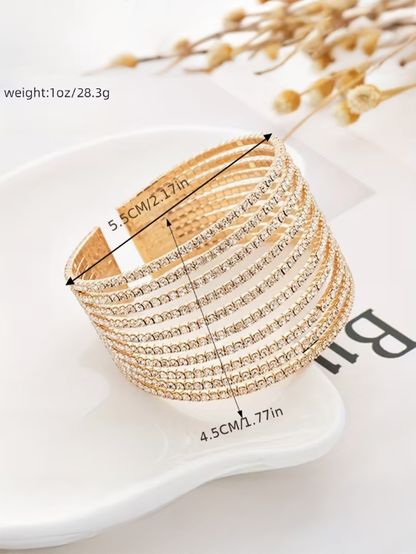 Rhrinestone Cuff Bracelet, bracelet, styled view