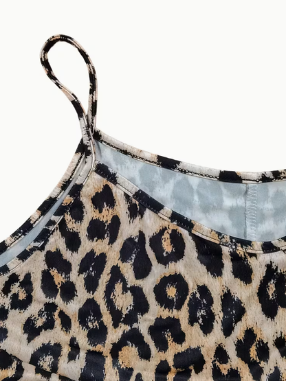 Roxy Leopard Plus Size Maxi Dress, plus size dress, detail view