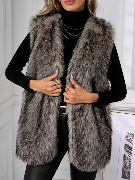Aspen Faux Fur Plus Size Vest