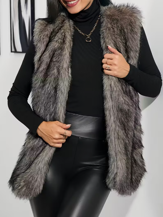 Aspen Faux Fur Plus Size Vest