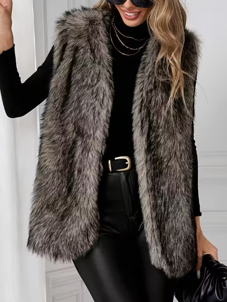 Aspen Faux Fur Plus Size Vest