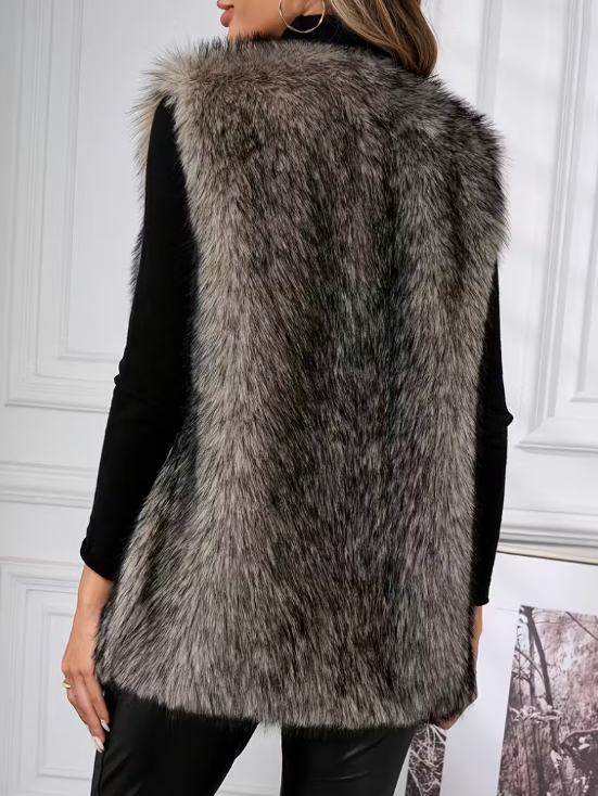 Aspen Faux Fur Plus Size Vest
