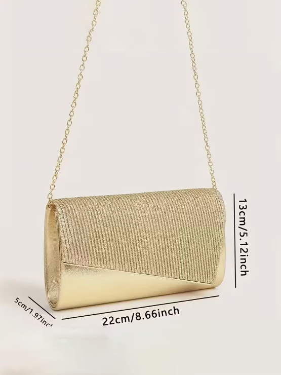 Golden Pleated Clutch