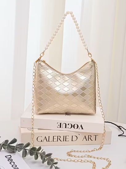 Golden Pearl Detail Purse