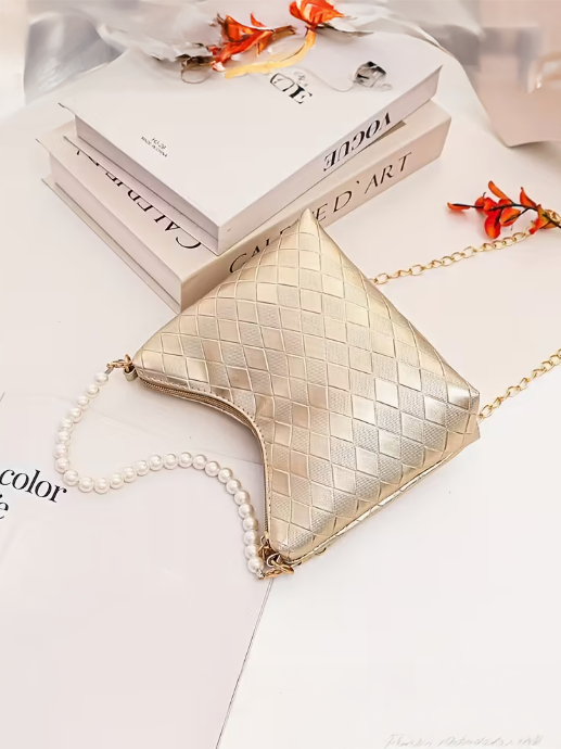 Golden Pearl Detail Purse