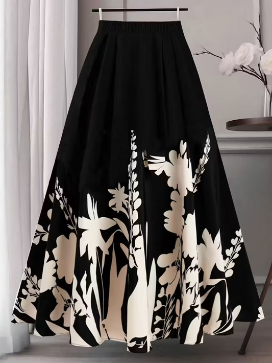 Aveline A-line Printed Plus Size Skirt
