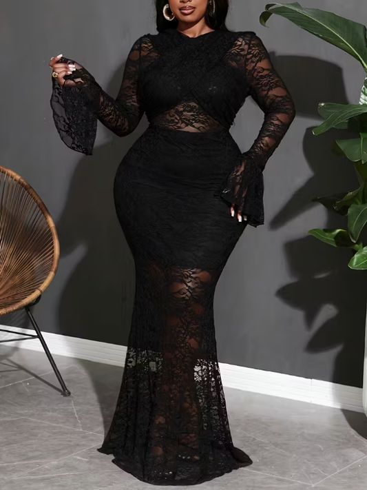 Azura Lace Mermaid Plus Size Dress