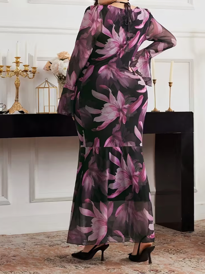 Amaris Floral Mermaid Plus Size Dress