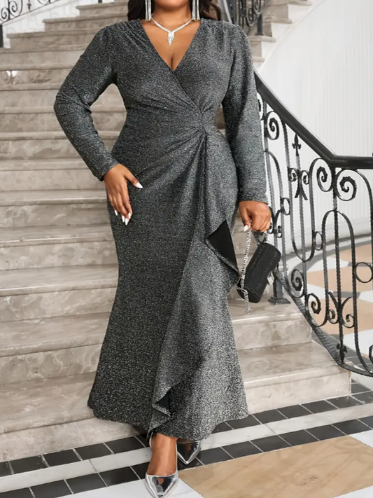 Cherine Mermaid Plus Size Cocktail Dress
