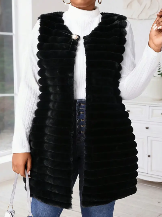 Cherie Faux Fur Plus Size Vest