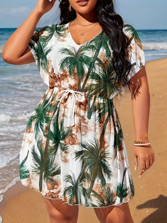 Laticia Tropical Plus Size Cover Up