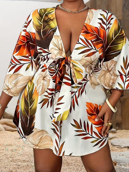 Kaya Tropical Plus Size Dress
