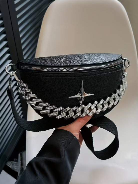 Luxe Moto Style Crossbody Bag