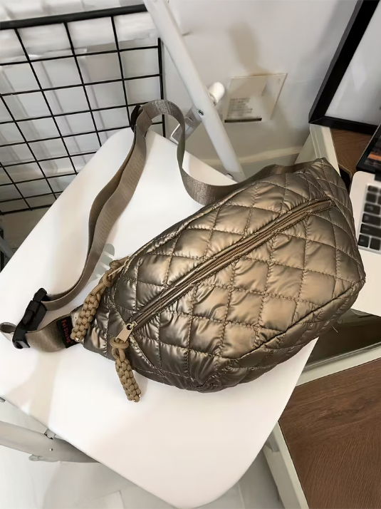 Quilted Metallic Crossbody Bag