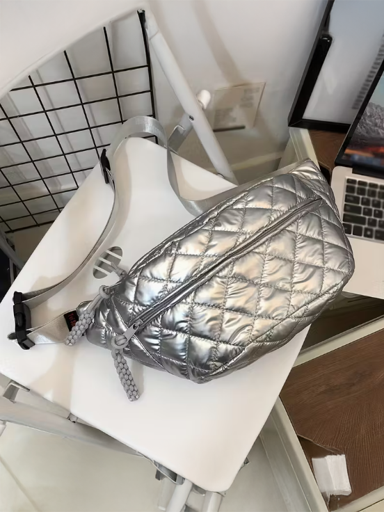Quilted Metallic Crossbody Bag