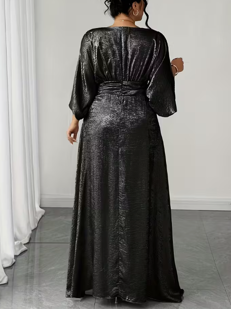 Narissa Metallic Plus Size Cocktail Dress