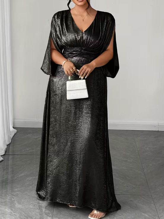 Narissa Metallic Plus Size Cocktail Dress