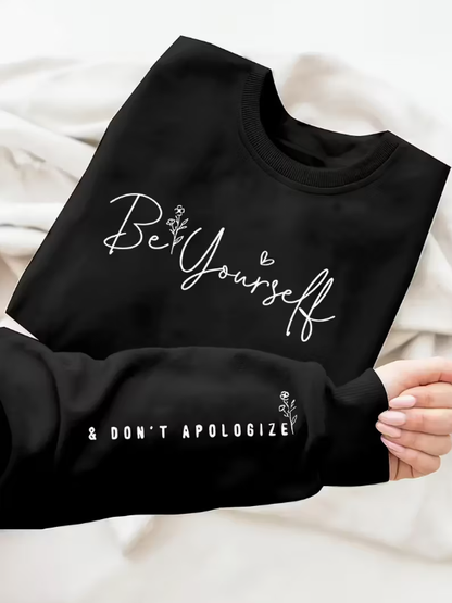 Be Yourself Crew Neck Plus Size Sweater