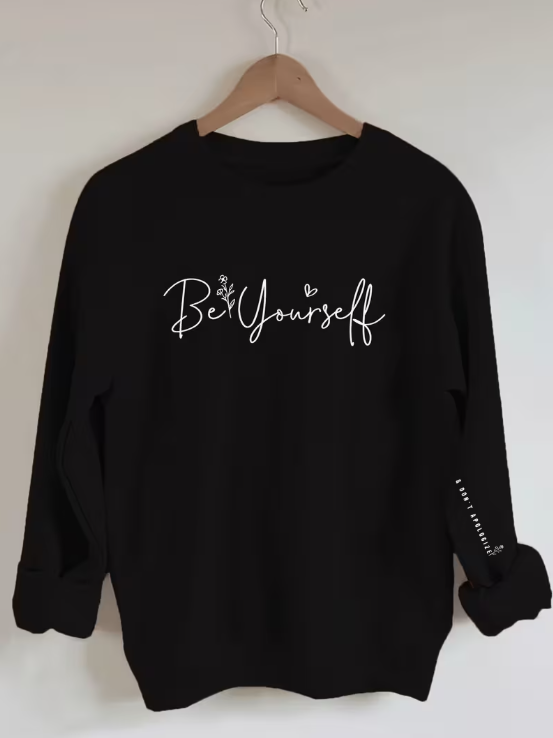 Be Yourself Crew Neck Plus Size Sweater