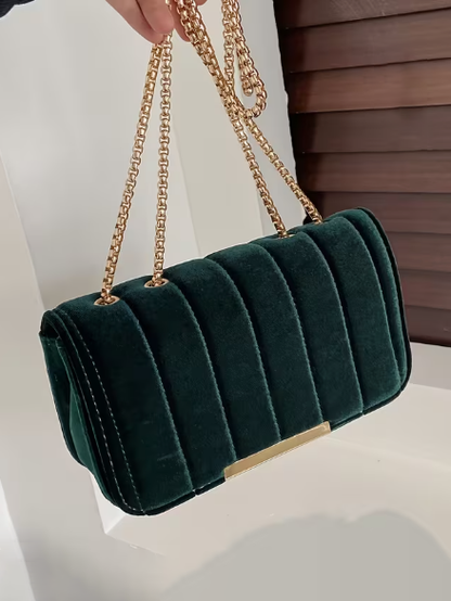 Elegant Emerald Velvet Bag