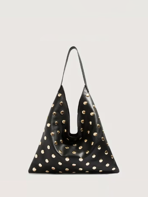 Slouch Studded Shoulder Bag