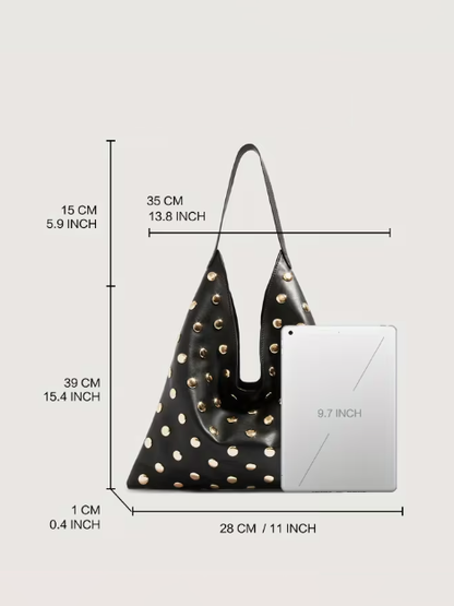 Slouch Studded Shoulder Bag