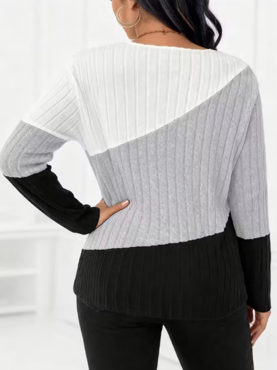 Valeria Color Block Plus Size Sweater