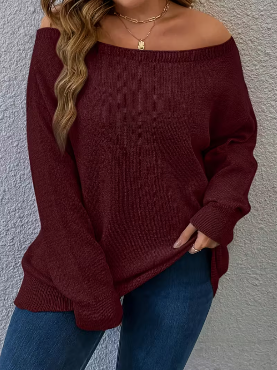 Nikki Off Shoulder Plus Size Sweater