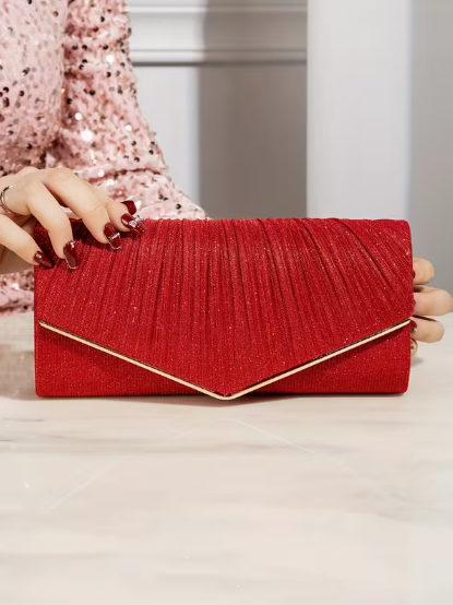 Envelope Pleated Evening Purse