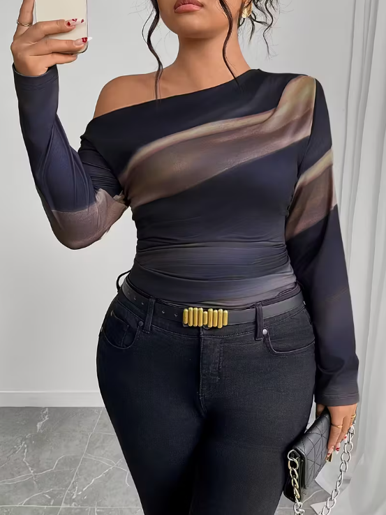 Tessa Asymmetrical Plus Size Top