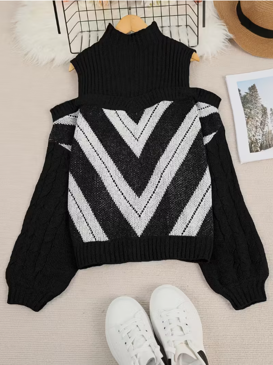 Clarissa Cold Shoulder Plus Size Sweater