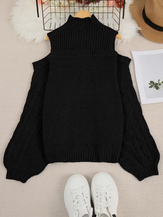 Clarissa Cold Shoulder Plus Size Sweater