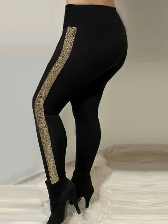 Harper High Waisted Plus Size Leggings in Gold