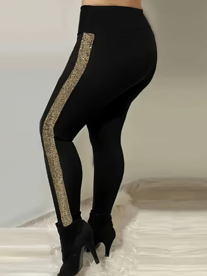 Harper High Waisted Plus Size Leggings in Gold
