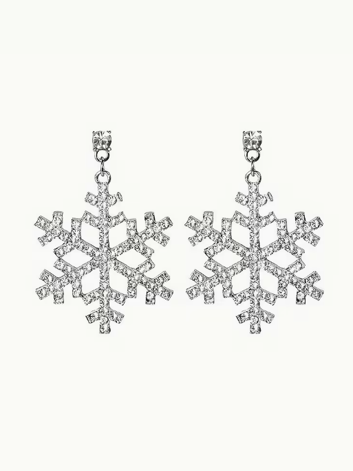 Crystal Snowflake Drop Earrings
