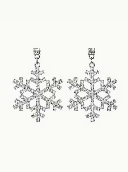 Crystal Snowflake Drop Earrings