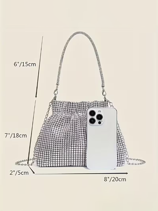 Rhinestone Bucket Evening Bag
