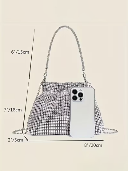 Rhinestone Bucket Evening Bag