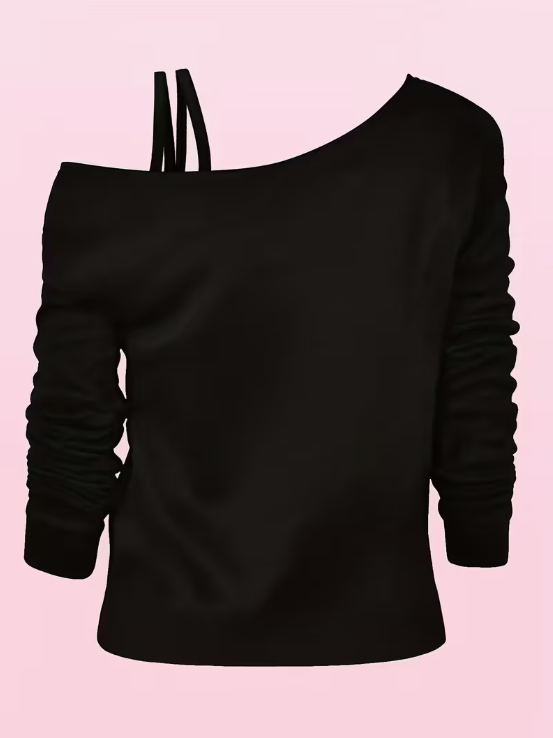 Asymmetrical Santa Bow Plus Size Top