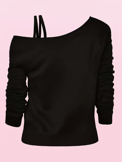 Asymmetrical Santa Bow Plus Size Top
