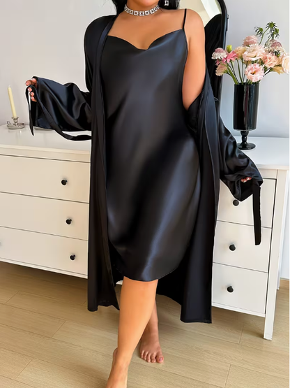 Soft Seduction Satin Plus Size Nightgown Set