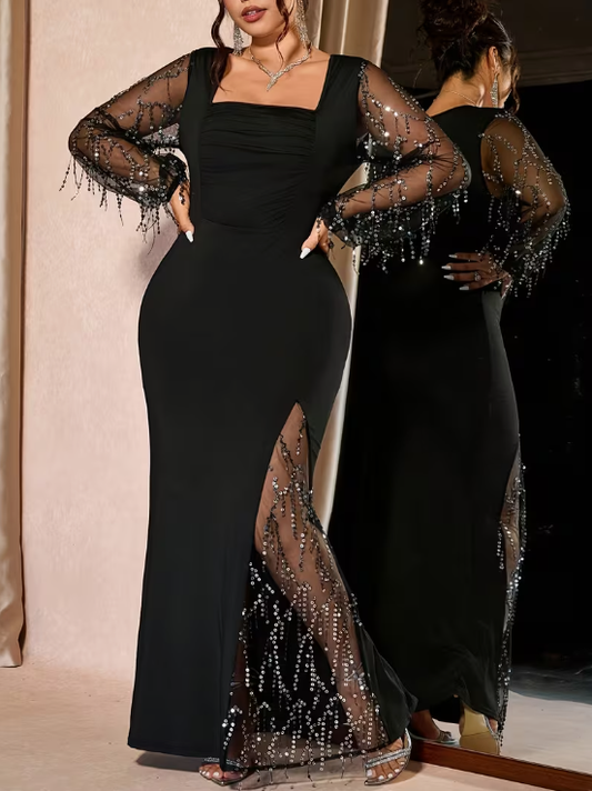 Seraphina Sparkling Plus Size Evening Dress