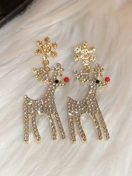 Rhinestone Reindeer Earrings