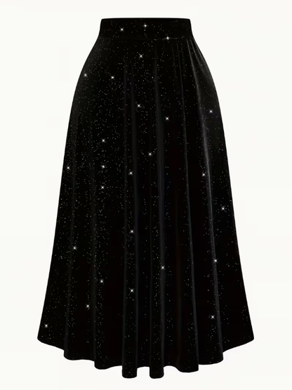 Simone Sparkling Velvet Plus Size Skirt