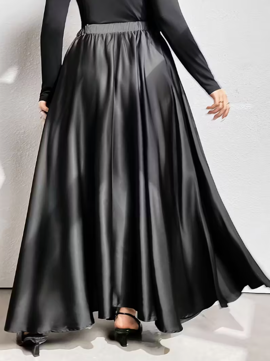 Baylee Satin Maxi Plus Size Skirt
