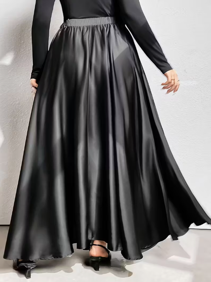 Baylee Satin Maxi Plus Size Skirt